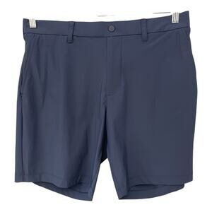 Penguin Mens Shorts Pull on Stretchy Outdoor Navy Blue Size Large 8" inseam